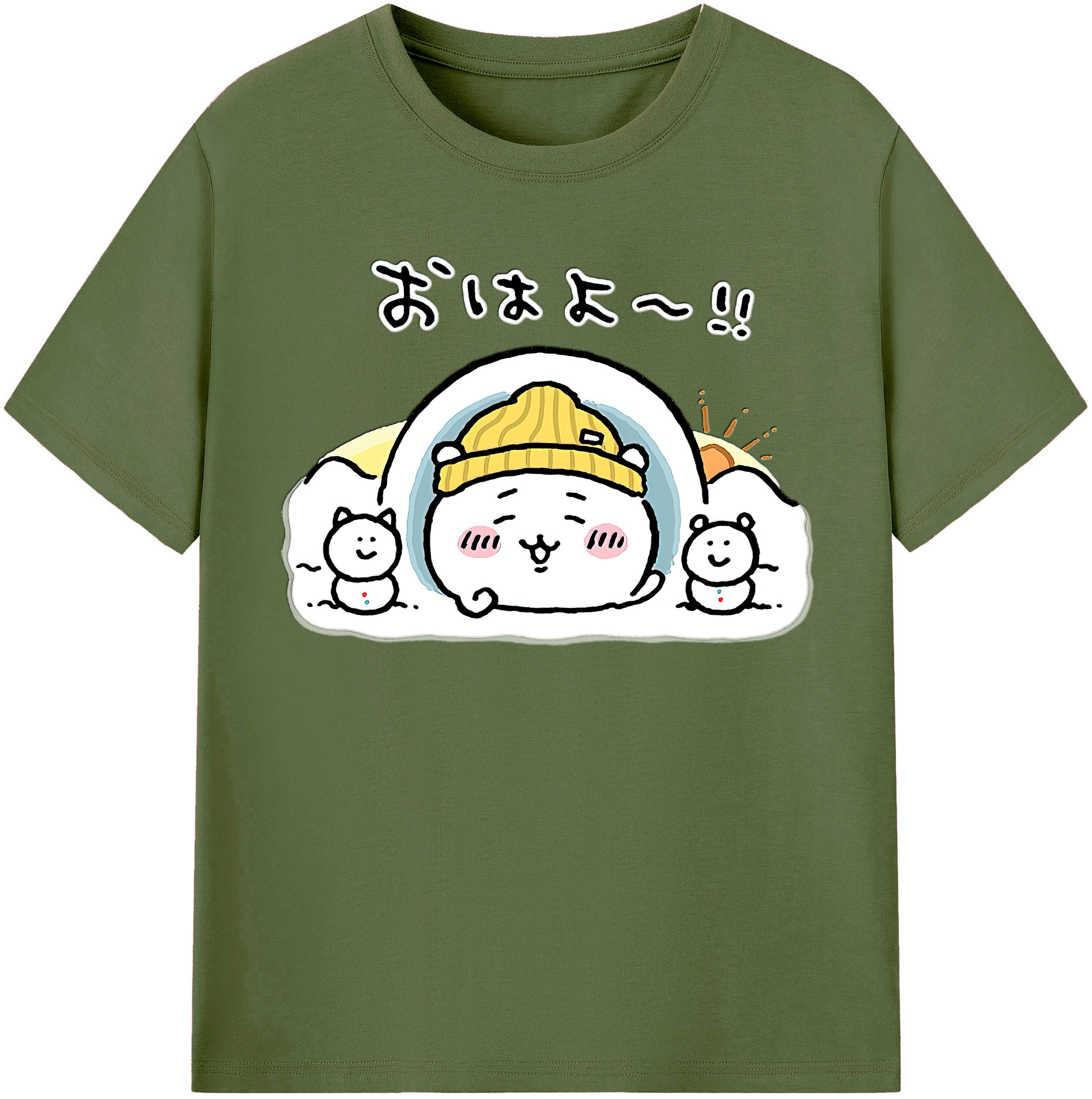 （画像用） ちいかわ ちいかわ Chii-kawa chiikawa 綿100％半袖Tシャツ（フロントプリント）